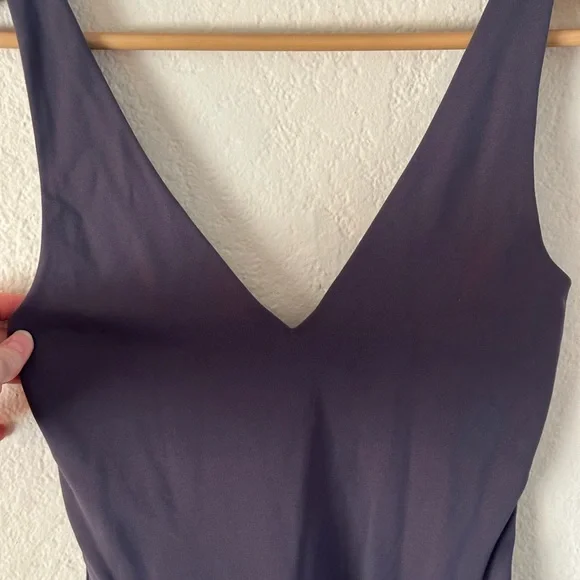 Aritzia Babaton Gray V-Neck Bodysuit - Picture 3 of 5